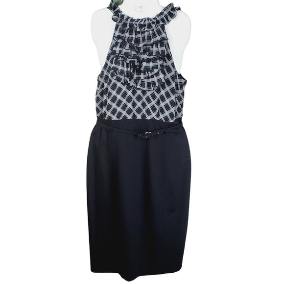 INC International Concepts Dresses & Skirts - INC Silk Ruffled Halter Neckline Belted Mini Pencil Black Women Dress Size 10